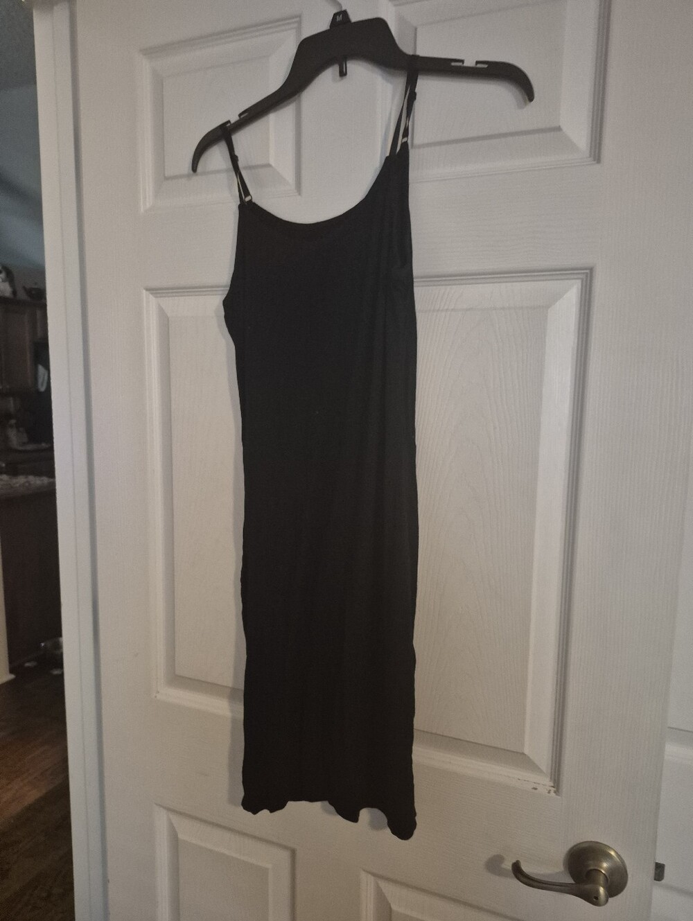Zara Black Midi Slip  with Thin Straps